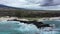 Lava pool Makalawena beach Big Island Hawaii Aerial view