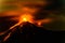 Lava spurts from erupting Fuego volcano in Guatemala