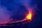 Lava and steam in crater of Nyiragongo volcano in Virunga Nation