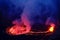 Lava and steam in crater of Nyiragongo volcano in Virunga Nation