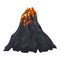 Lava volcano icon, cartoon style