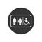 Lavatory Icon. Rest Room Signage. Toilet Symbol Logo Template.