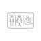 Lavatory Line Icon. Rest Room Signage. Toilet Symbol Vector Illustration Logo