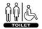 Lavatory Line Icon Set. Rest Room Signage. Toilet Symbol Vector Illustration