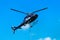 Lavaux, Switzerland - August 30, 2016: Helicopter flying in the sky in Lavaux, Lavaux-Oron district, Switzerland