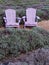 Lavender Adirondack Chairs in Lavender Garden