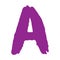 Lavender Alphabet Letterpress. Purple Font Texture. Lilac Calligraphy Letters. Hand Design. Script Template. Typography Handmade.