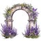 Lavender architectural arch watercolor illustration, lavender clipart