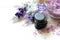 Lavender aromatherapy Spa with rock stone spa. Thai Spa relax Treatments and massage white background.