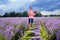 Lavender farmer at harvest