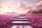 Lavender Field Podium, Surreal Product Display in 3D