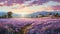 Lavender Fields At Sunset: A Spectacular Coastal Panorama
