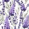 lavender flower rough hand drawn using violet ink seamless pattern