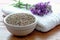 Lavender Flower Seeds and Fresh Flowers in a Spa