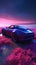 The lavender French sports car purple view generative AI