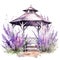 Lavender gazibo watercolor illustration, lavender clipart