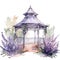 Lavender gazibo watercolor illustration, lavender clipart