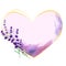 Lavender Heart. Watercolor Heart Frame. Valentine's Day Concept Illustration