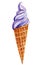 Lavender ice cream, watercolor illustration, isolated white background