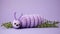 Lavender Knitted Caterpillar Toy: Cute And Quirky Soft-focus Organic Object