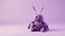 Lavender Knitted Cricket Toy - Minimalist 3d Rendered Portrait