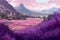 Lavender landscape mountain. Generate AI