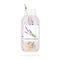 Lavender Lemonade bottle with drinking straw and label. Summer drinks for freshness party. Healthy Fresh energetic drink