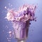 Lavender Liquid Elegance: Milkshake Splendor in Glass. AI generation
