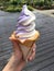 Lavender-Milk soft service ice-cream