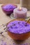 Lavender power and aromatic candle for the bathroom