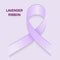 Lavender ribbon. The symbol of the problem of cancer of all kinds and epilepsy.