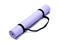 Lavender rolled yoga mat with black handy carrying strap