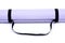 Lavender rolled yoga mat with black handy carrying strap