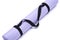 Lavender rolled yoga mat with black handy carrying strap