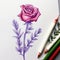 Lavender Rose: Detailed Character Illustration With Purple Colored Pencil Sketch