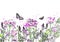 Lavender rose flower vector card background purple