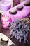 Lavender and stones for spa massage