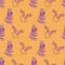 Lavender Sunset-Flowers in Bloom seamless repeat pattern background in blue and purple