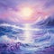 Lavender Symbolism Seascape Abstract: Mythological Imagery In Detailed Oil Painting