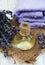 Lavender, towel and oil