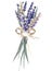Lavender watercolor hand painted bouquet cereal wheat provence