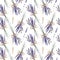 Lavender watercolor hand painted provence seamless pattern bouquet