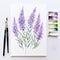 Lavender Watercolor Painting: White Perfection Flowers On White Background