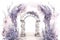 Lavender wedding arch, Watercolor