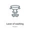 Laver of washing outline vector icon. Thin line black laver of washing icon, flat vector simple element illustration from editable