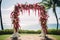 lavishly decorated ceremonial arch outdoors
