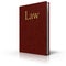 Law book with red leather cover