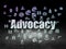 Law concept: Advocacy in grunge dark room