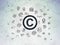 Law concept: Copyright on Digital Data Paper background