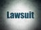 Law concept: Lawsuit on Digital Data Paper background